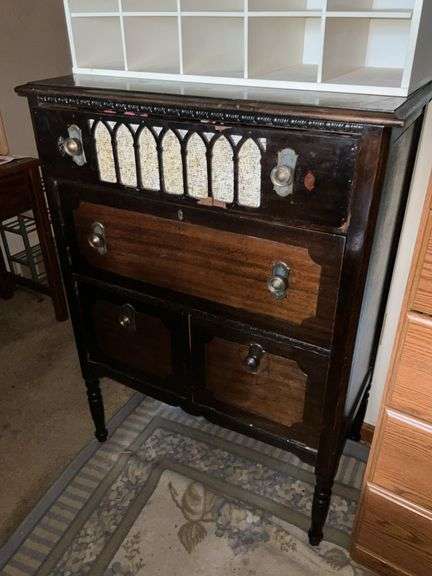 ANTIQUE DRESSER WITH CONTENTS