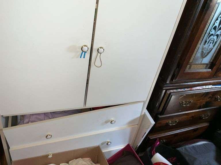 PAIR OF CABINETS LOADED WITH CRAFT GOODS