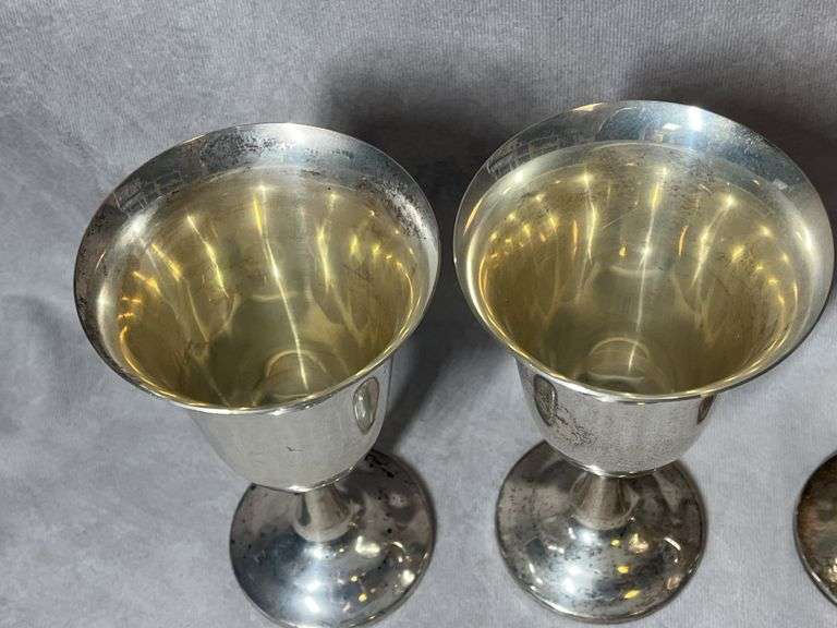 Wallace Sterling Wine Goblets, 1 lb. 2 oz total weight