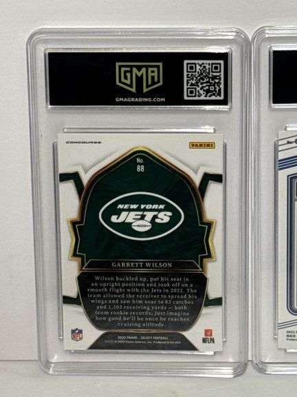 2022 Select Garrett Wilson Concourse Rookie (GMA 9), 2022 Donruss Cooper Kupp Dominators (GMA 10), a