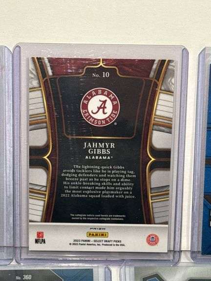 2023 Panini Select Jahmyr Gibbs RC, (2) 2023 Panini Prizm Sam LaPorta RC, (2) 2023 Panini Mosaic Sam