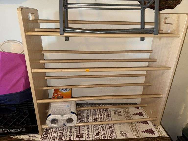 KNEEHOLE DESK, SHOE RACKS AND MORE