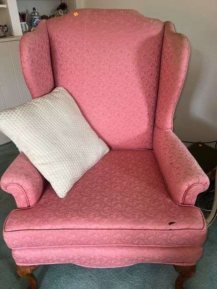 Pink Vintage Wingback Chair