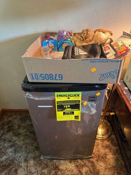 MINI FRIDGE AND CRAFT SUPPLIES