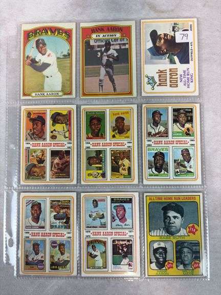 (9) 1970's Topps Hank Aaron Cards - VG-EX+
