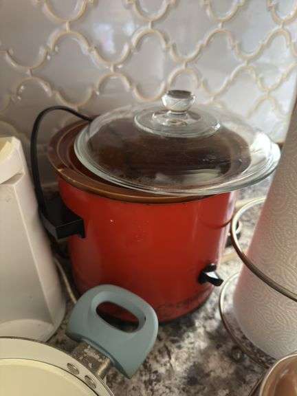 CROCKPOT, CAKE BOWLS, CUPS/WATER BOTLES, AND MORE