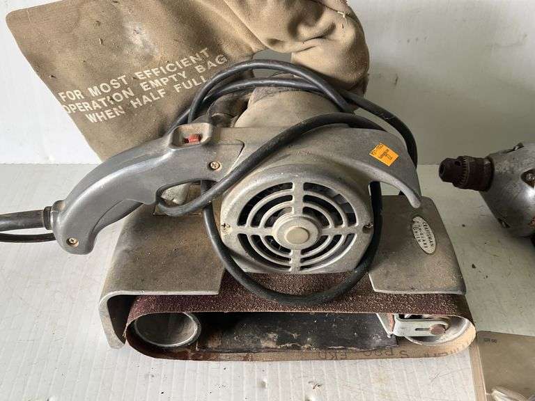 Belt Sander, Glue Gun, Drill