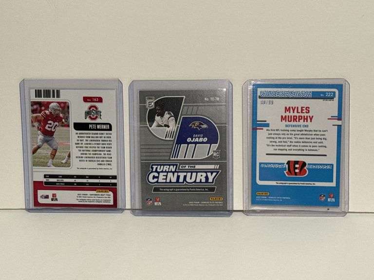 2023 Donruss Optic Myles Murphy Autographed Blue Refractor RC (#’d 80/99), 2022 Donruss Elite David