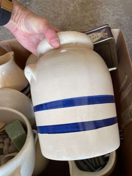 VARIETY OF STONEWARE PITCHERS AND CANISTERS