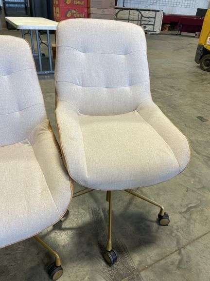 (3) matching rivet celine upholstered home office task chairs