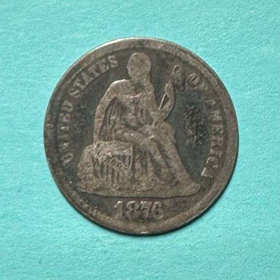 1876 Silver Seated Liberty Dime