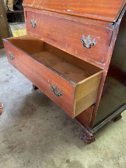 VINTAGE SECRETARY DESK WITH CHINA HUTCH