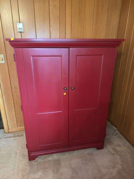 Vintage Red Wood Entertainment Center