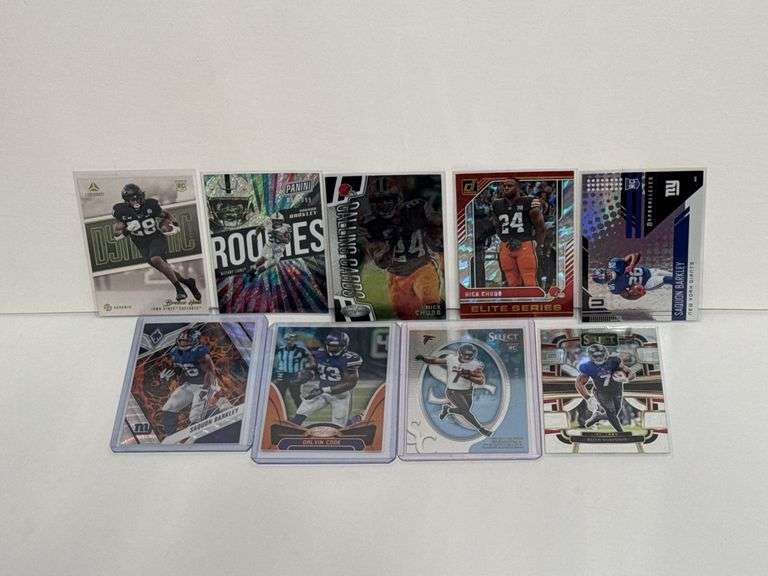Assortment of NFL Elite Running Backs Sports Cards  (8 Cards Total)