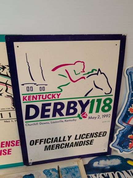 Sports signs/posters - Kentucky Derby, baseball, football, and more - some metal