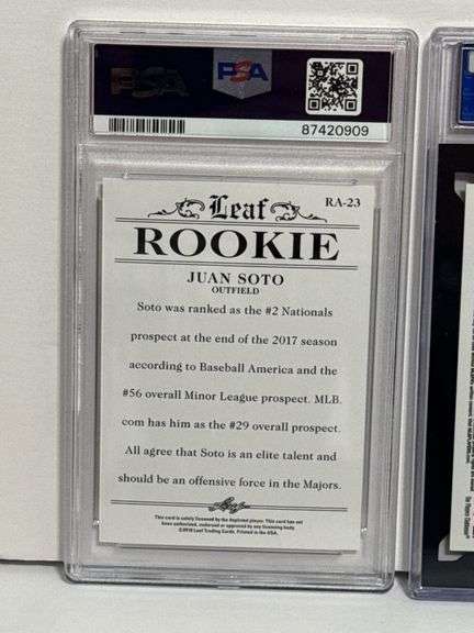2018 Leaf Special Release Juan Soto Rookie Achievement RC (PSA 10) and 2018 Topps Now Shohei Ohtani