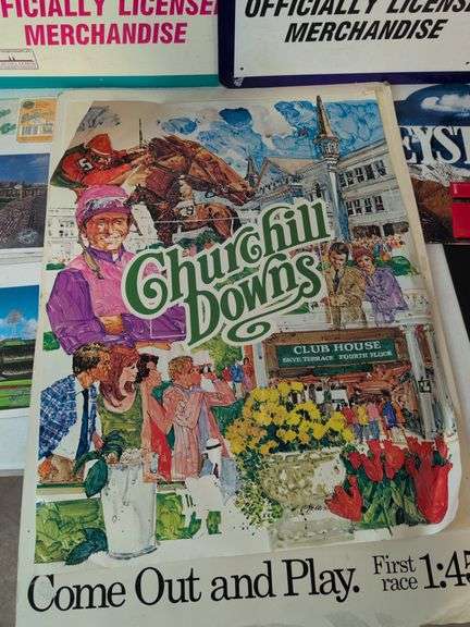 Sports signs/posters - Kentucky Derby, baseball, football, and more - some metal