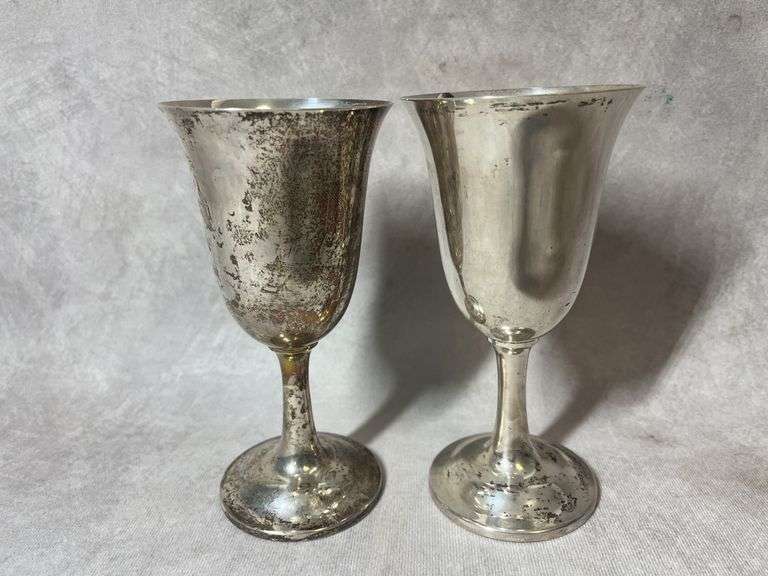 Wallace Sterling Wine Goblets, 9 oz total weight