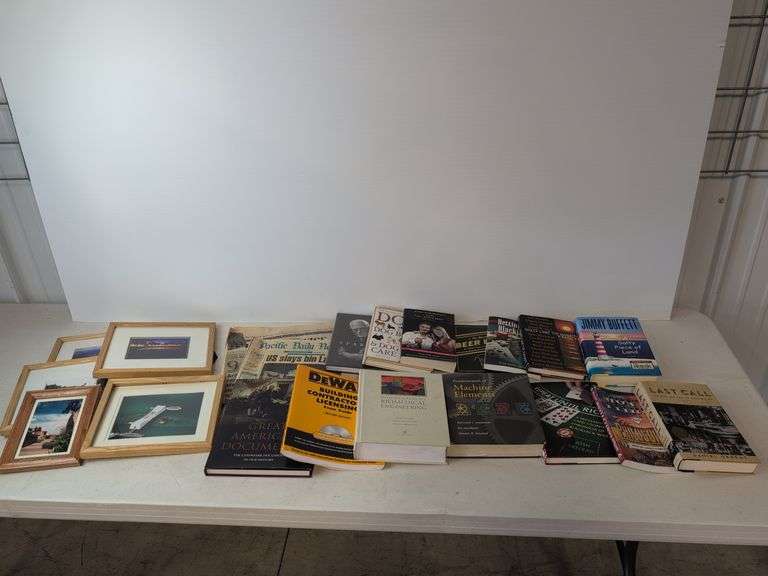 Miscellaneous books and frames photographs