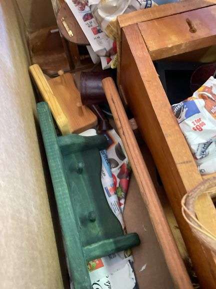 WOODEN SHELVES AND HOOKS