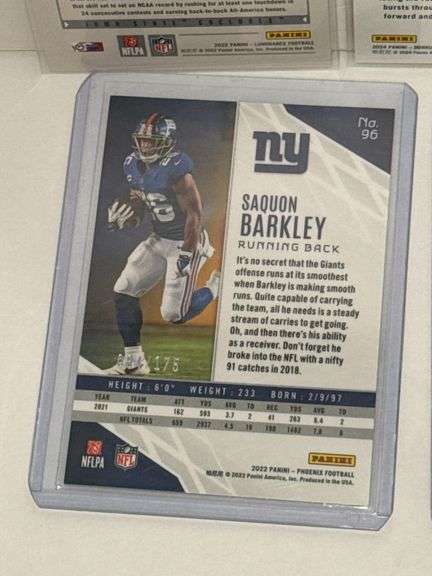 Assortment of NFL Elite Running Backs Sports Cards (8 Cards Total)