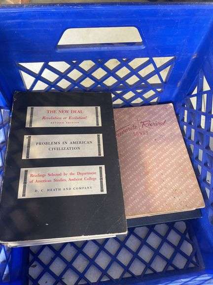 Milk crate of vintage books - see images
