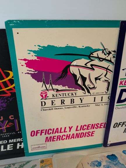 Sports signs/posters - Kentucky Derby, baseball, football, and more - some metal