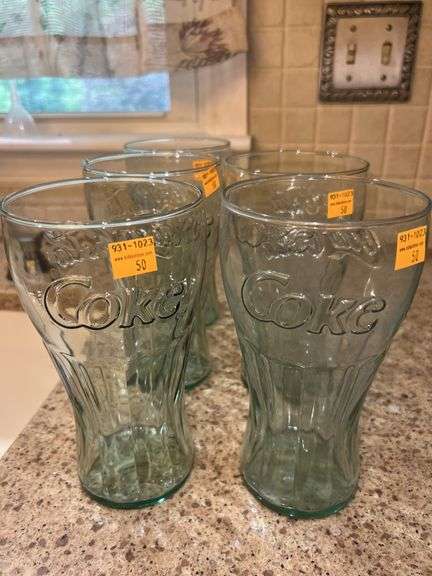 (5) Large CocaCola Glasses