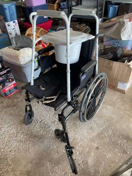 WHEELCHAIR AND PORTABLE TOILET
