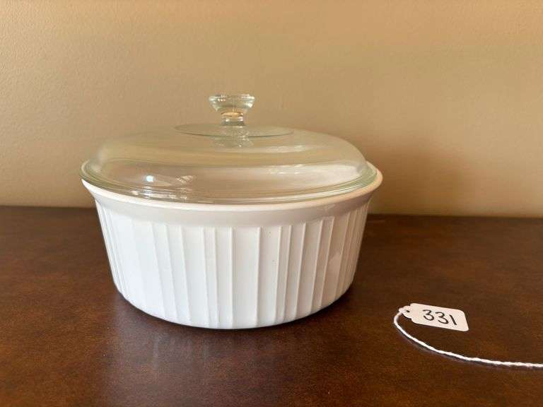 CorningWare French White Round Casserole Dish with Lid