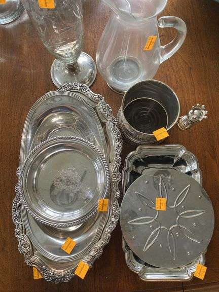 Assortment of Silver and Silver Plated Dishes