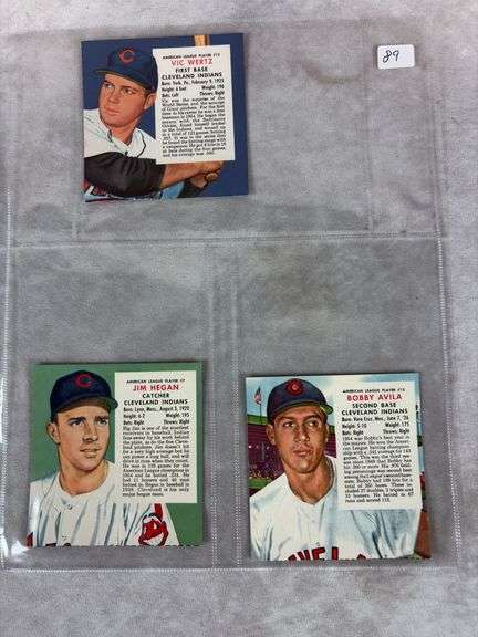 (3) 1955 Red Man Cards -Wertz, Hegan & Avila - No Tabs
