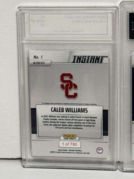2024 Panini Instant Caleb Williams RC (Gem Mint 10) and 2023 Panini Instant Caleb Williams (Gem Mint