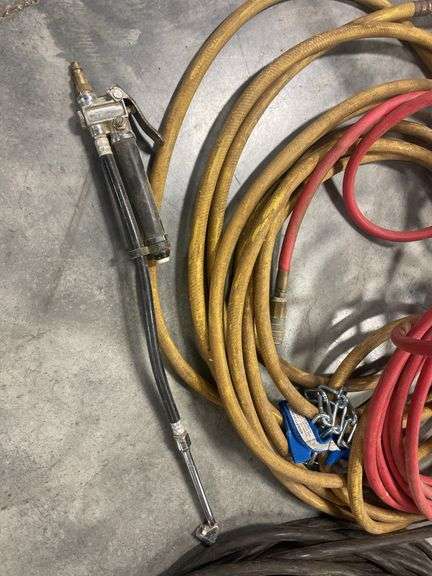 (2) air hoses and electrical wiring with outlet box