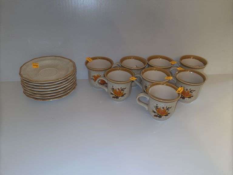 Mikasa Garden Club Flower Fest Ceramic Saucer and Tea Cup Set