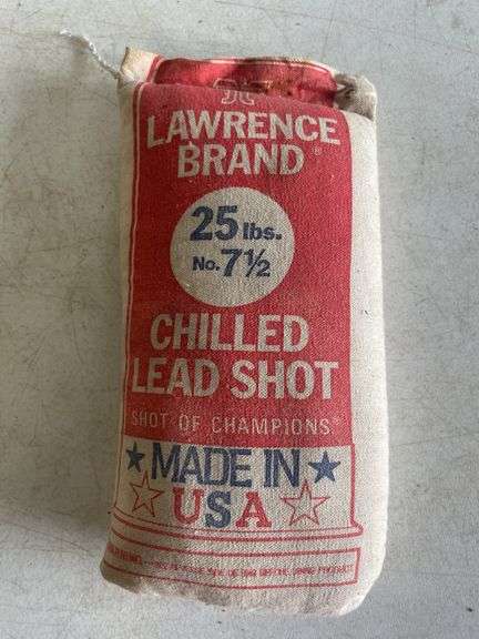 25 lbs of Lawrence Brand chilled lead shot - No. 7 1/2