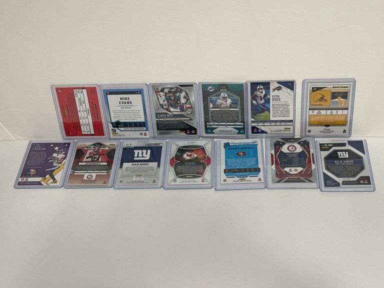 Assortment of Elite NFL WR Sports Cards (13 Cards Total)