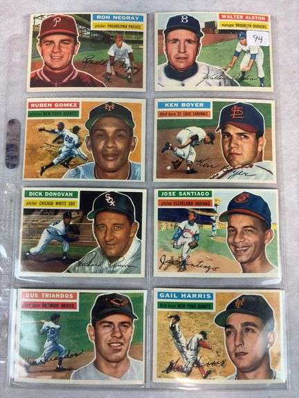 (8) 1956 Topps Baseball Cards - Boyer, Alston & Others