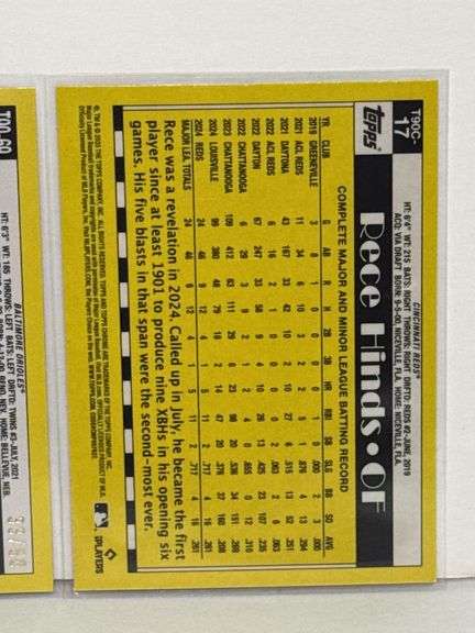 2025 Topps Cade Povich 35th Anniversary Purple Refractor RC (#’d 33/50) and 2025 Topps Rece Hinds 35