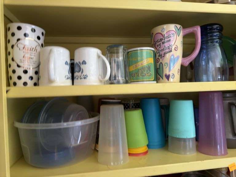 CROCKPOT, CAKE BOWLS, CUPS/WATER BOTLES, AND MORE