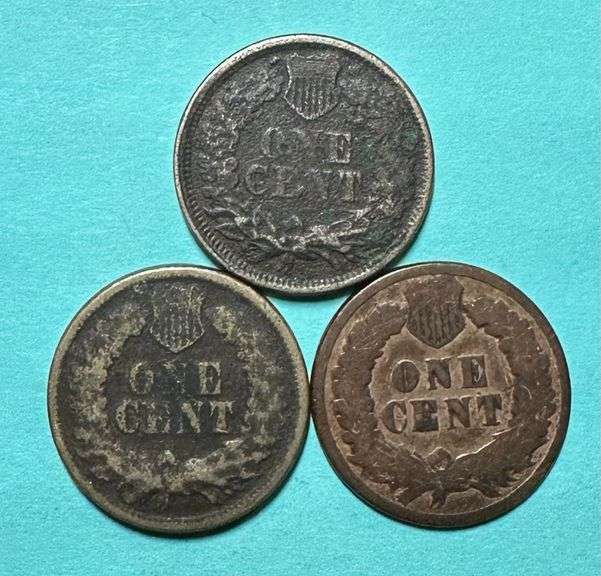 Lot of Three Indian Head Cents