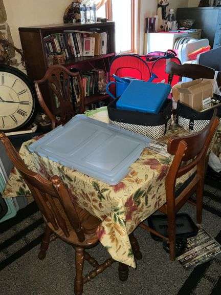 SET OF TABLE AND CHAIRS W/ALL CONTENTS