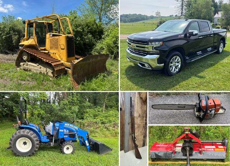 Cat.D5 Bulldozer-Tractors-Pickup Trucks-Trailers-Guns-Tools