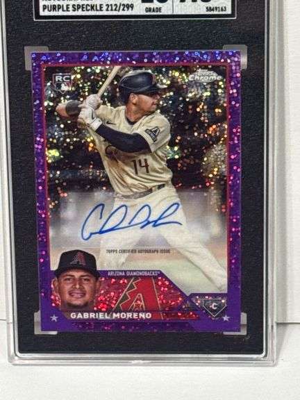 2023 Topps Chrome Update Gabriel Moreno Purple Speckle Autograph #212/299 (SGC 9.5, Auto 10)