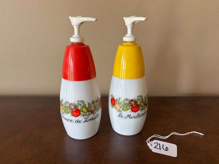 CorningWare Spice of Life Kethcup and Mustard Dispencer Set