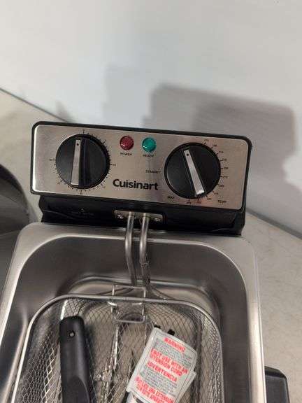 Cuisinart mini deep fryer and spinning metal tray - both like new