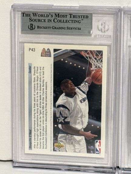 1992-93 UD McDonalds Shaquille O’Neal (BGS 9) and 1998-99 Fleer Brilliants Dirk Nowitzki RC (BGS 8.5