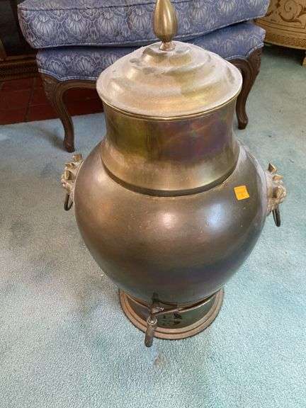 Vintage Chinese Samovar Brass Drink Dispenser