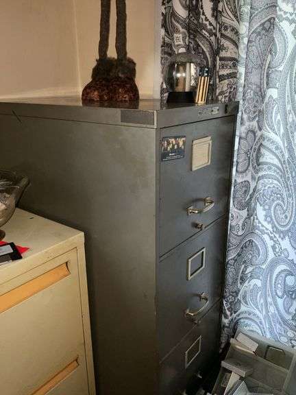 PAIR OF METAL CABINETS AND CONTENTS