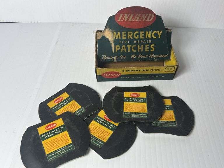 1950s Inland Gas Station Display Rack & Patches